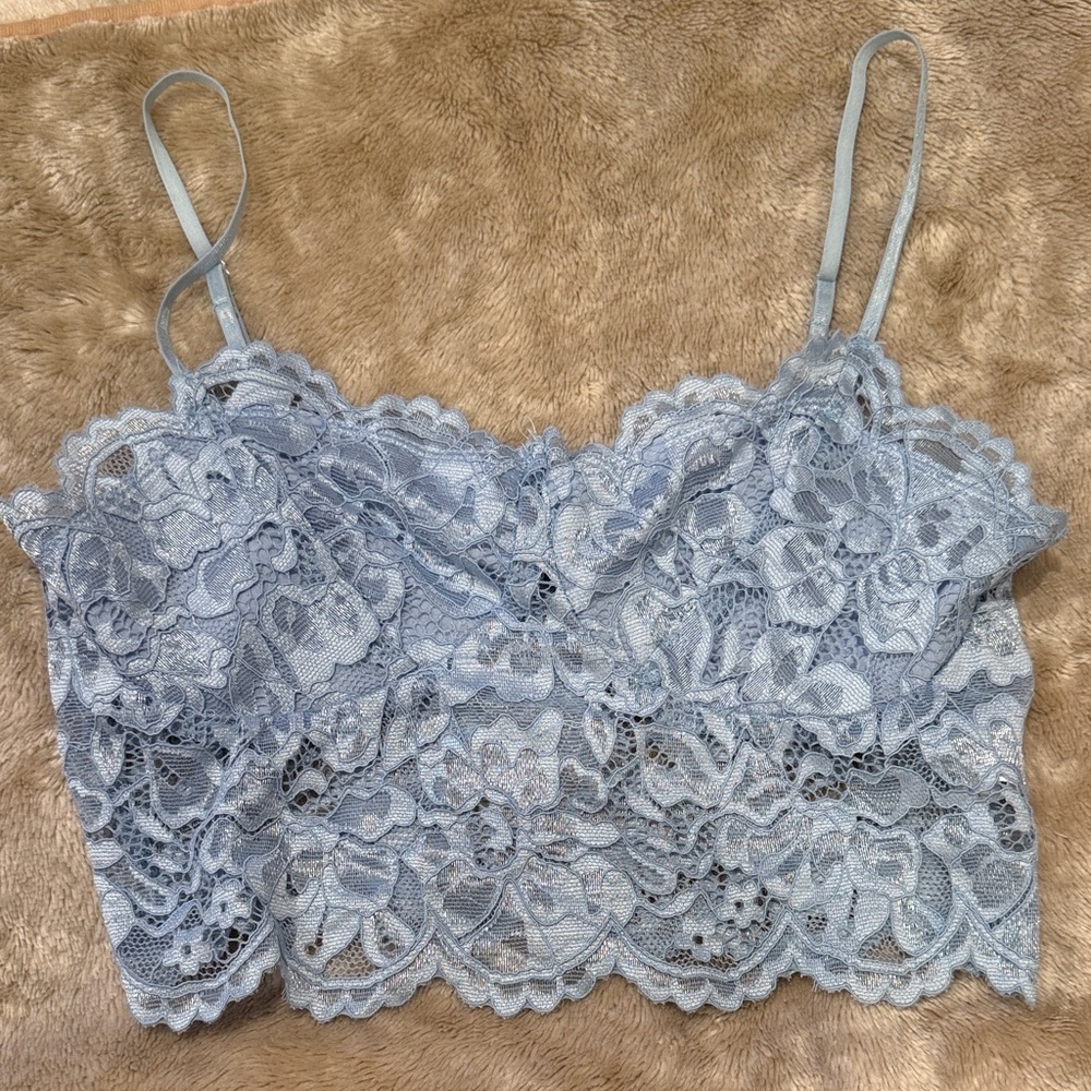 Forever 21 Lace Bandeau in Light Blue